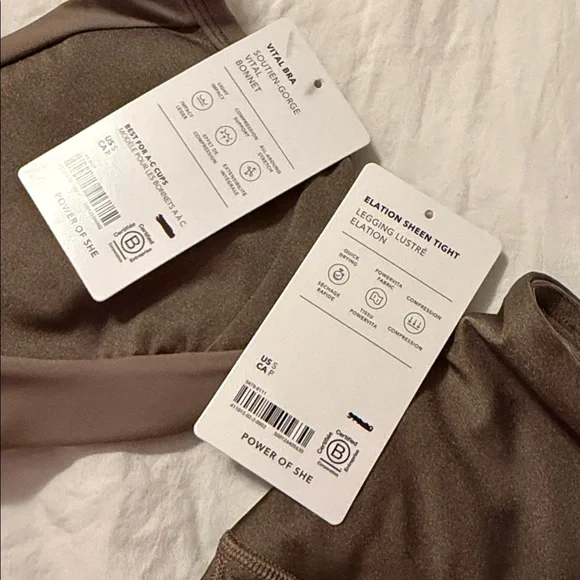 Athleta brown shimmer Activewear Set - Picture 2 of 10